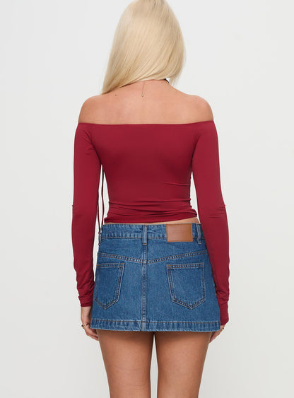 Nicolina Low Rise Denim Mini Skirt Light Wash Tall