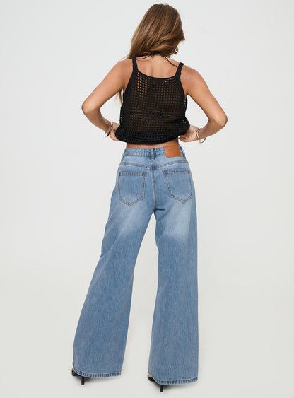 Colemane Mid Rise Flared Jeans Angel Blue