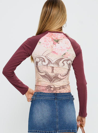 Lock and Key Long Sleeve Top Multi