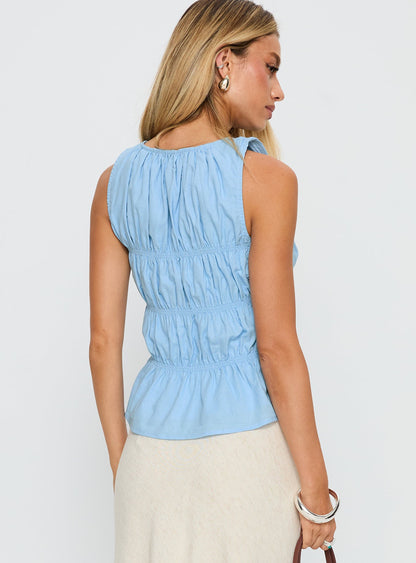 Read My Soul Bead Detail Top Blue