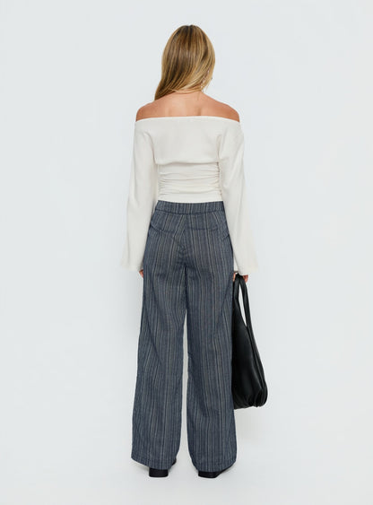 Rush Hours Tie Up Pants Navy