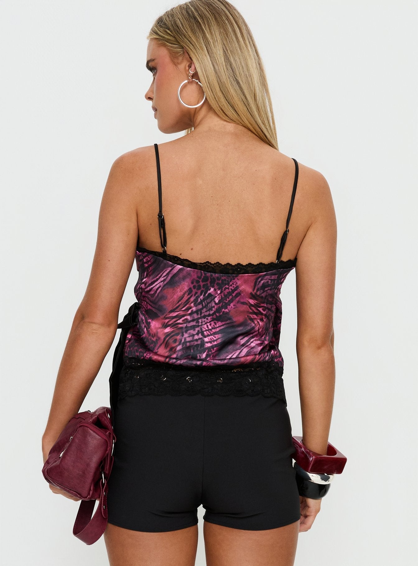 Felecia Lace Wrap Top Pink Multi
