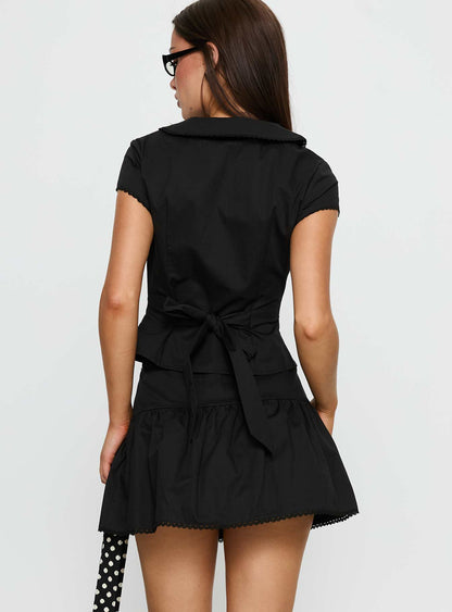 Sweet Treat Button Up Set Black