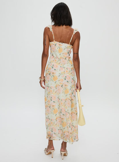 On A Wave Frill Detail Maxi Dress Multi