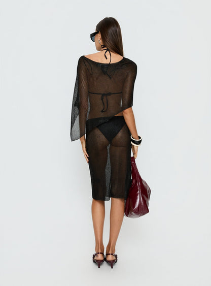Luminous Midi Skirt Black