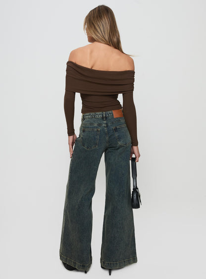 Ziggie Low Rise Baggy Jeans Antique Wash