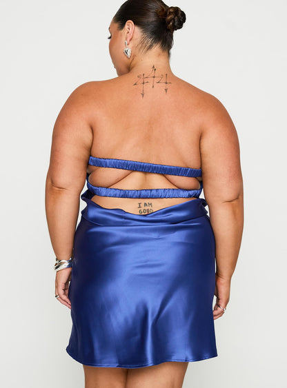 Shellie Mini Dress Blue Curve