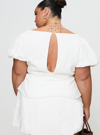 Wilhelmina Blouse Top White Curve