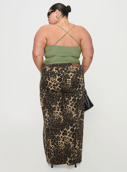 Pantar Low Rise Pants Leopard Curve