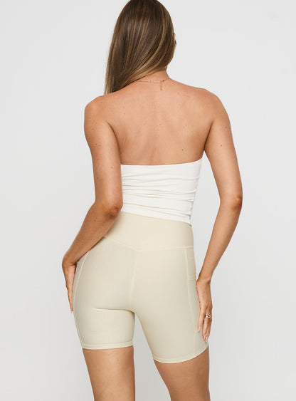 Power Activewear Rib Shorts Latte