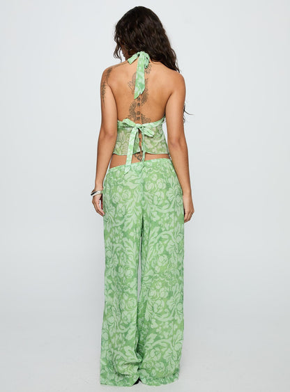 Finesse Pants Green Floral