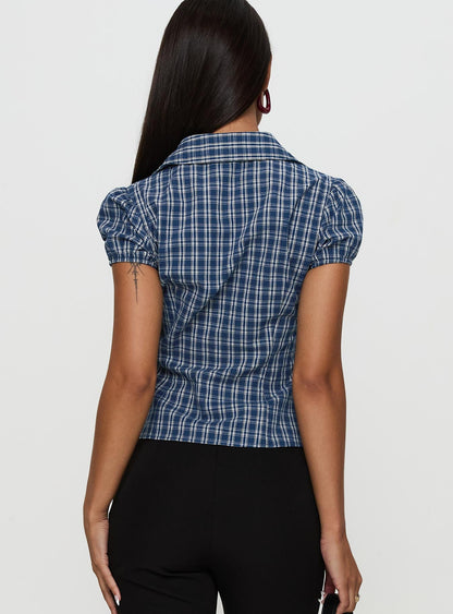 Separate Scenes Button Up Top Blue Check