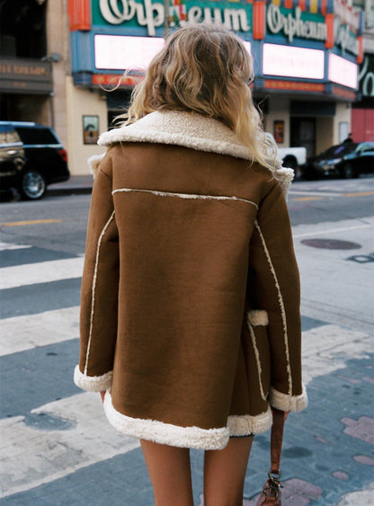 Marysville Faux Fur Oversized Jacket Tan