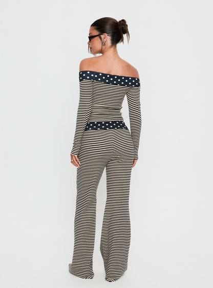 Virenna Fold Over Pants Black Multi