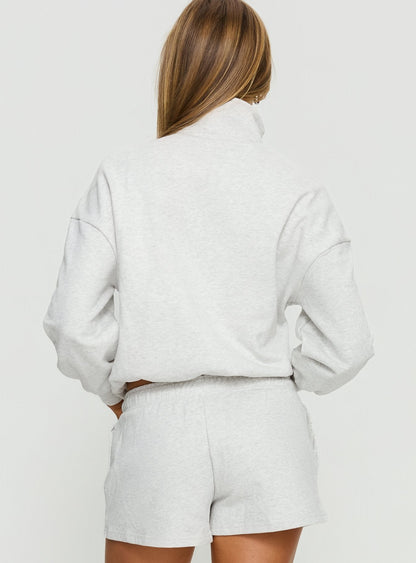 Rozanna 1/4 Zip Jumper Grey Marle
