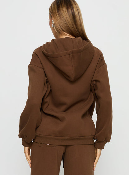 Princess Polly Stargirl Zip Through Jumper Brown