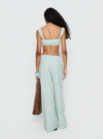 Talyssa Elasticated Waist Pants Blue Stripe