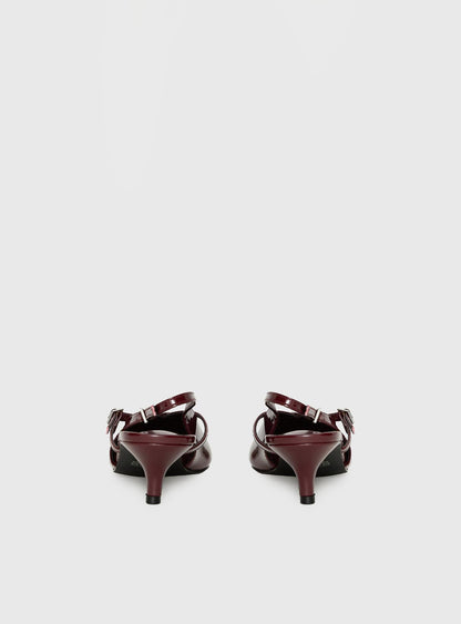 Therapy Irving Slingback Heels Burgundy
