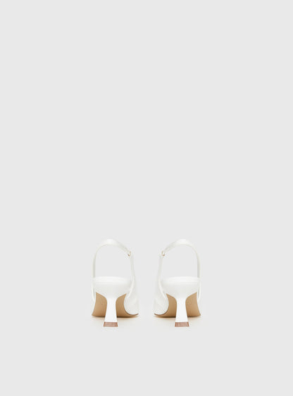 Denalia Pointed Toe Heels White Matte