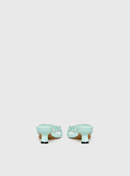 Little Italy Diamante Detail Thong Heels Aqua