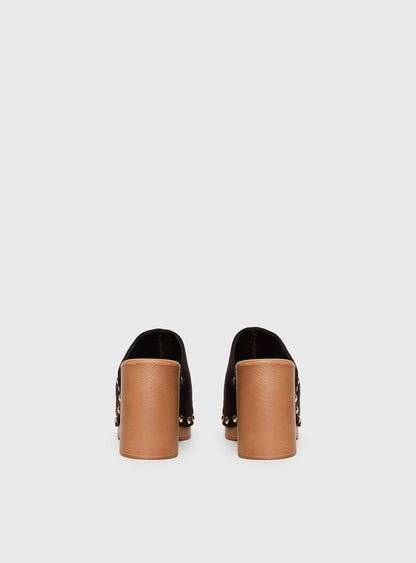 Therapy Banks Platform Clog Heels Brown
