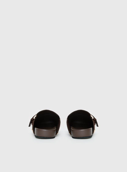 Way Life Goes Stud Detail Clogs Chocolate