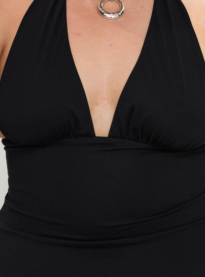 Tinisie Halter Mini Dress Black Curve