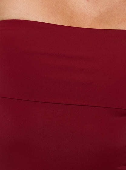 Niner Strapless Bodysuit Burgundy