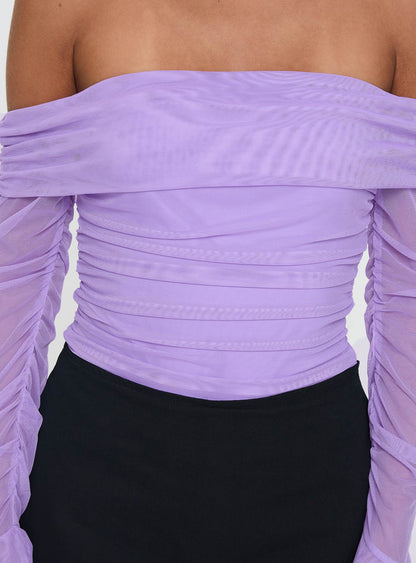 Feel A Way Off Shoulder Bodysuit Lilac