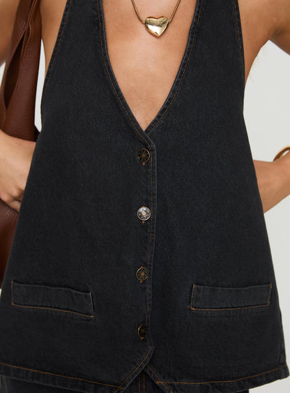 Hills Halter Washed Black