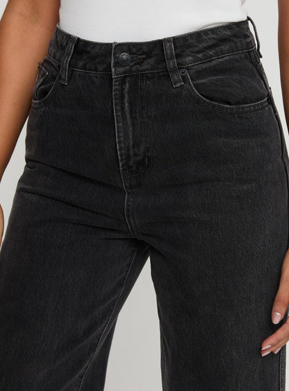 Karlina High Rise Straight Leg Jeans Charcoal