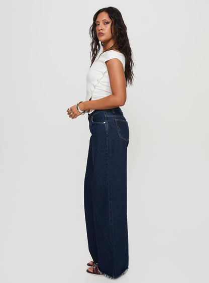 Darla Low Rise Straight Leg Jean Dark Blue Wash Petite