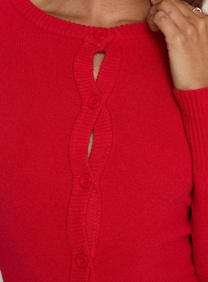 Lauraine Cardigan Red