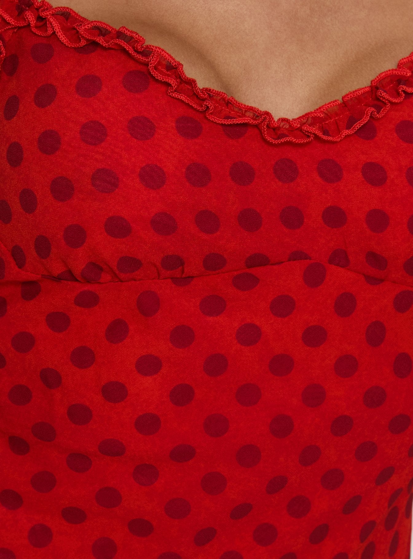 Kahla Frill Playsuit Red Polka Dot