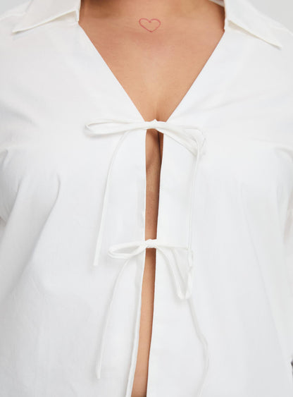 Rinon Long Sleeve Top White Curve