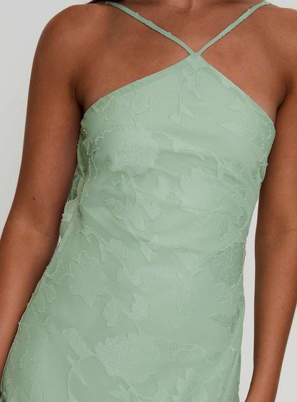 Zoelle Halter Maxi Dress Sage