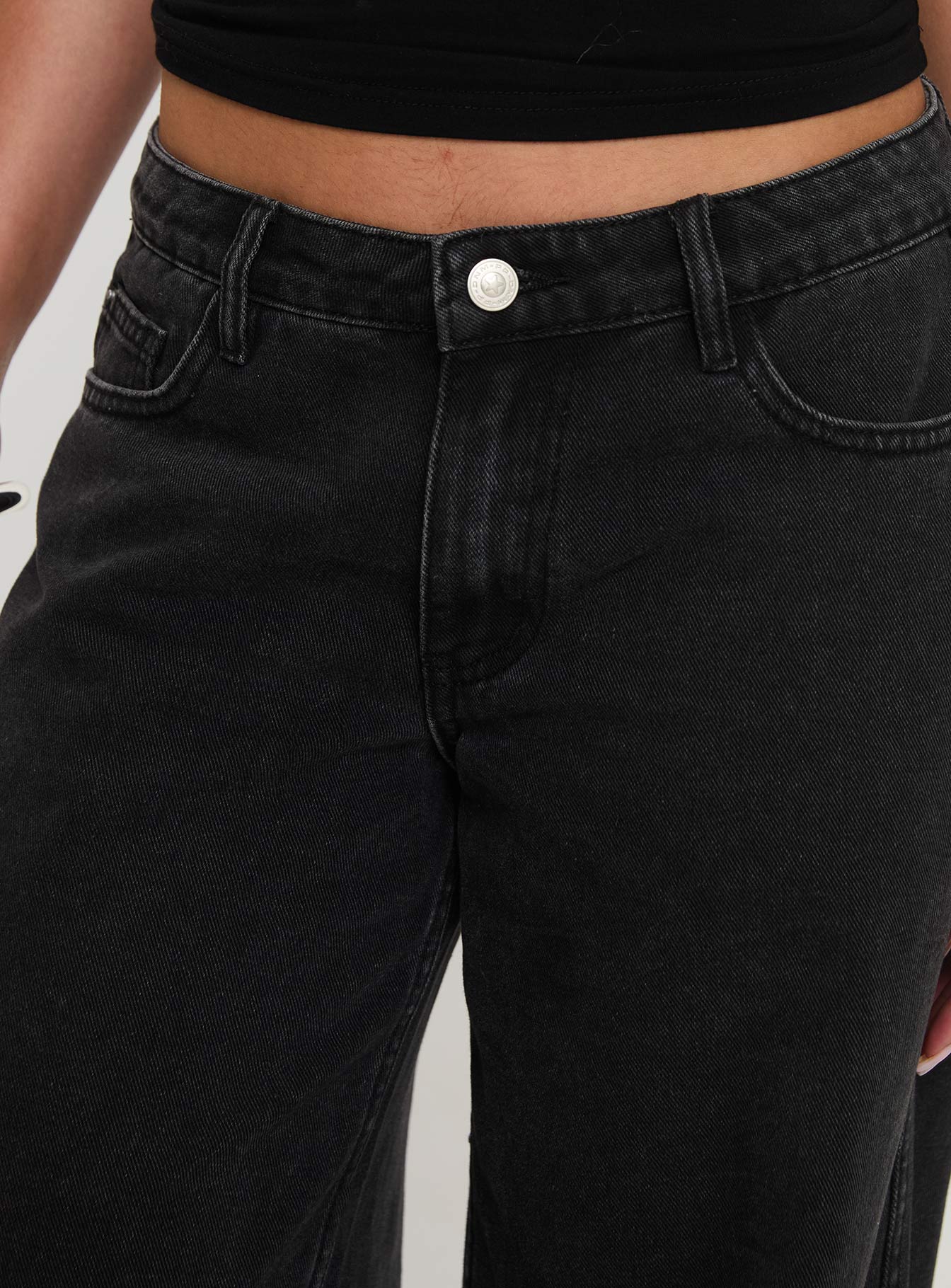Ramos Low Rise Denim Jeans Washed Black Tall