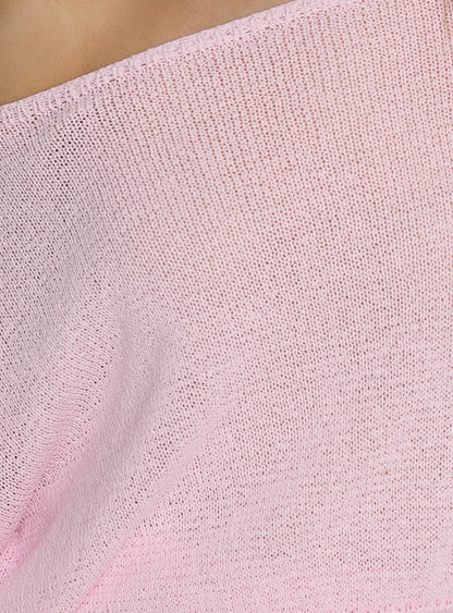 Xaria Off Shoulder Knit Sweater Pink