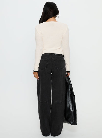 Lando Low Rise Straight Leg Jeans Washed Black
