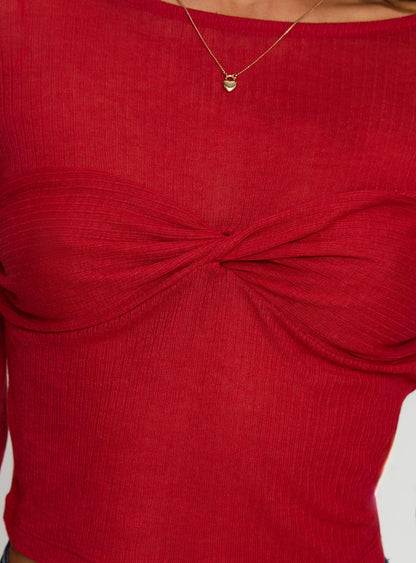 November Long Sleeve Top Red