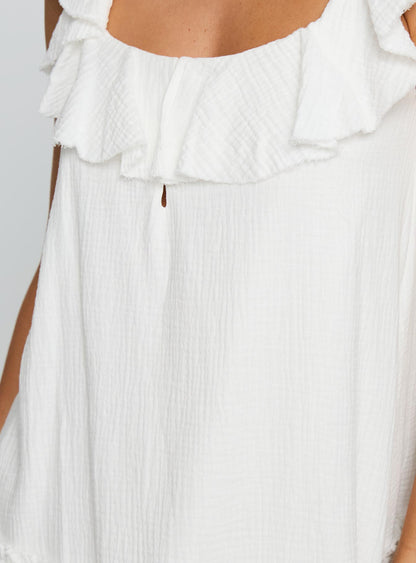 Alicen Frill Mini Dress White