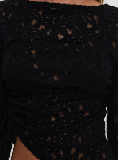 Sensua Long Sleeve Top Black