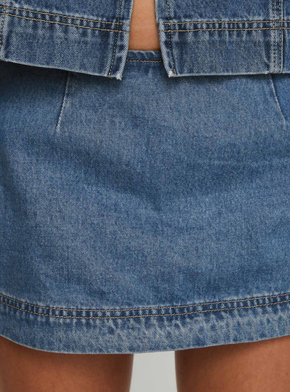 Stefenie Denim Skort Mid Wash Petite