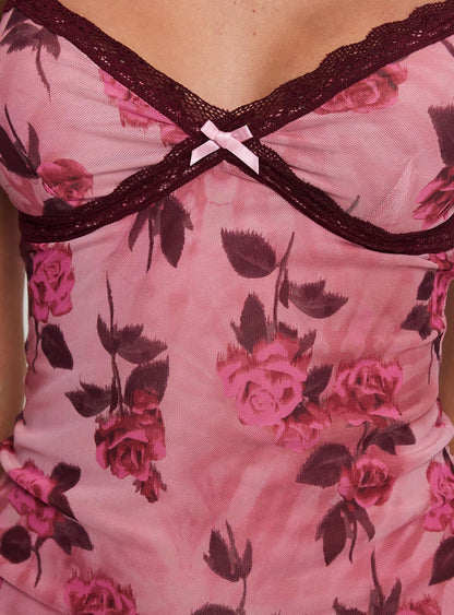 Claudelia Lace Mini Dress Floral