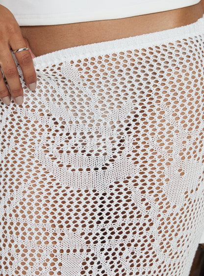 Wisteriah Sheer Maxi Skirt White
