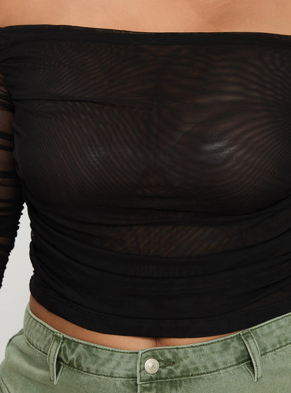 Hartford Off The Shoulder Top Black Curve