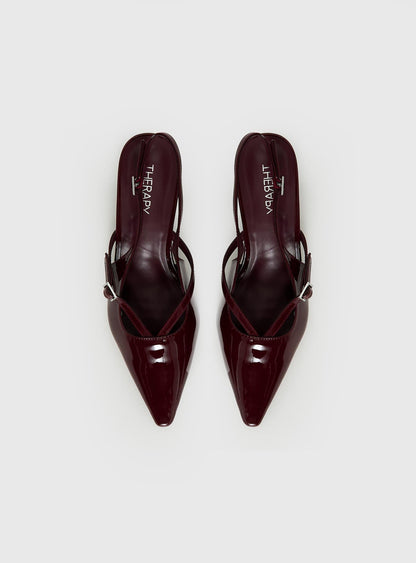 Therapy Irving Slingback Heels Burgundy