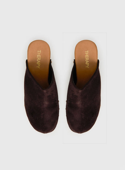 Therapy Banks Platform Clog Heels Brown