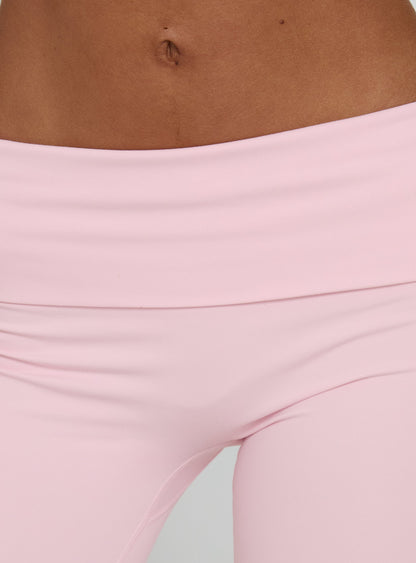 Pace Setter Active Foldover Waist Flared Leggings Pink