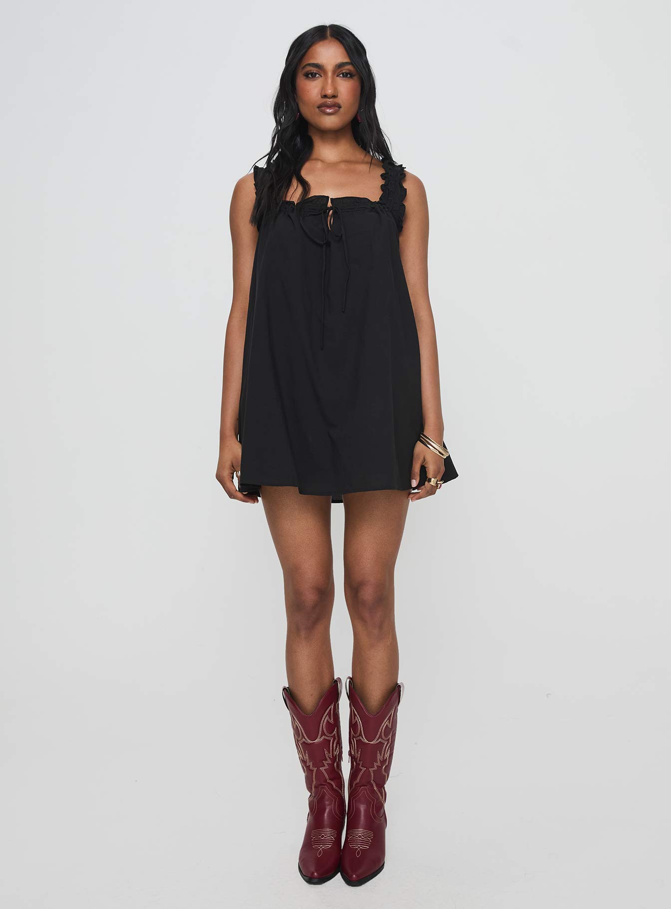 Swing Mini Dress Black Petite